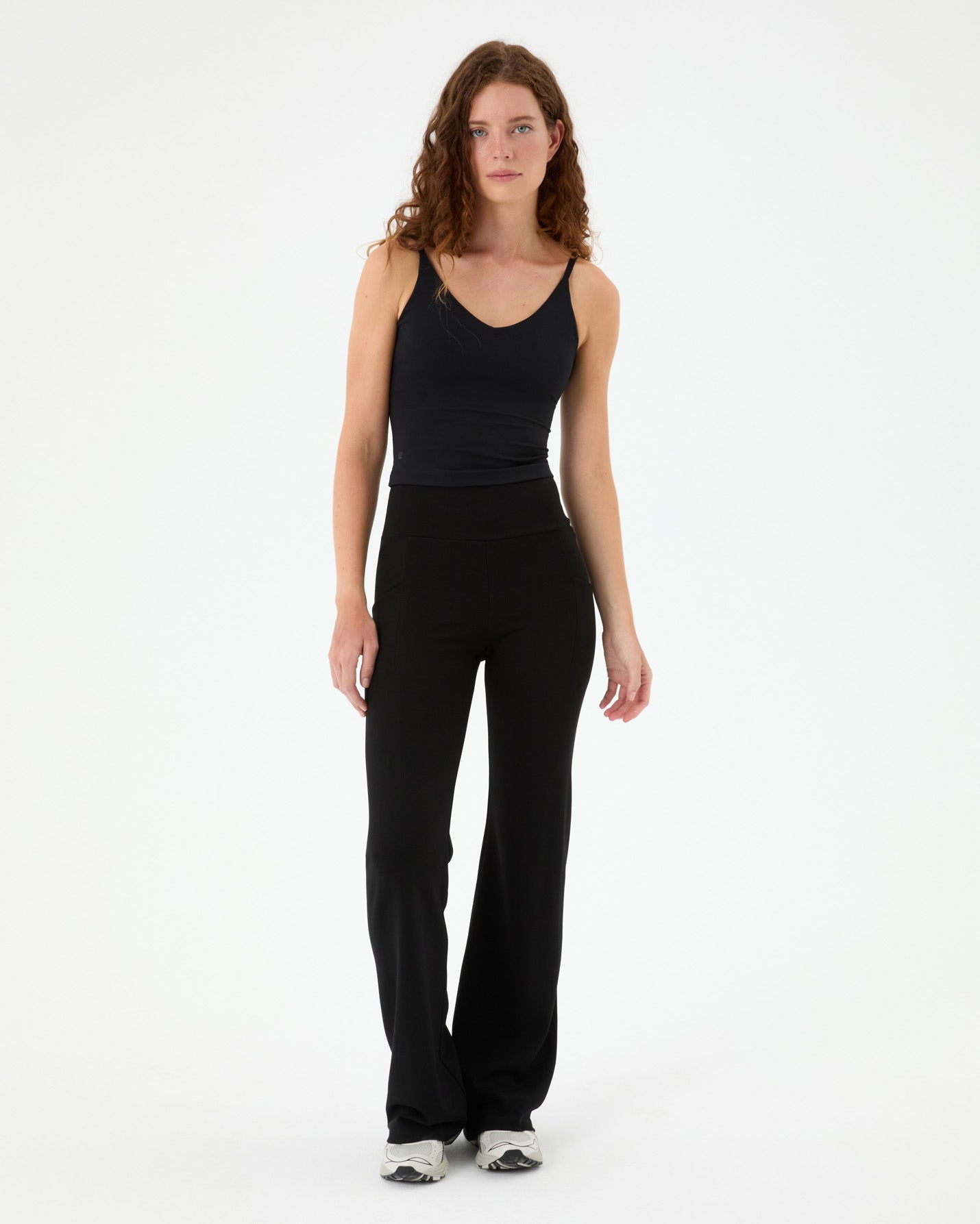Siyah Cepli Flare Pantolon