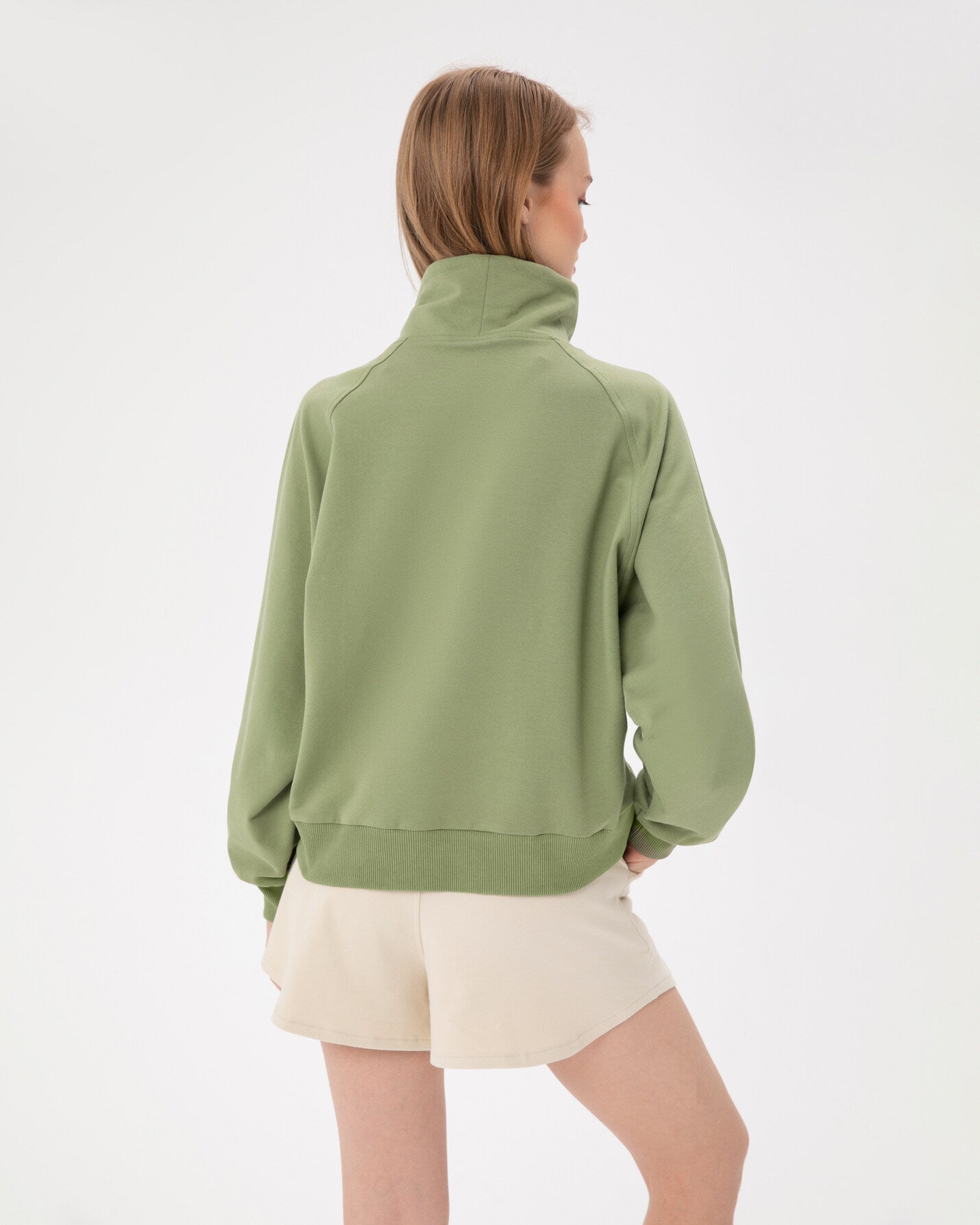 Matcha Dik Yaka Sweatshirt