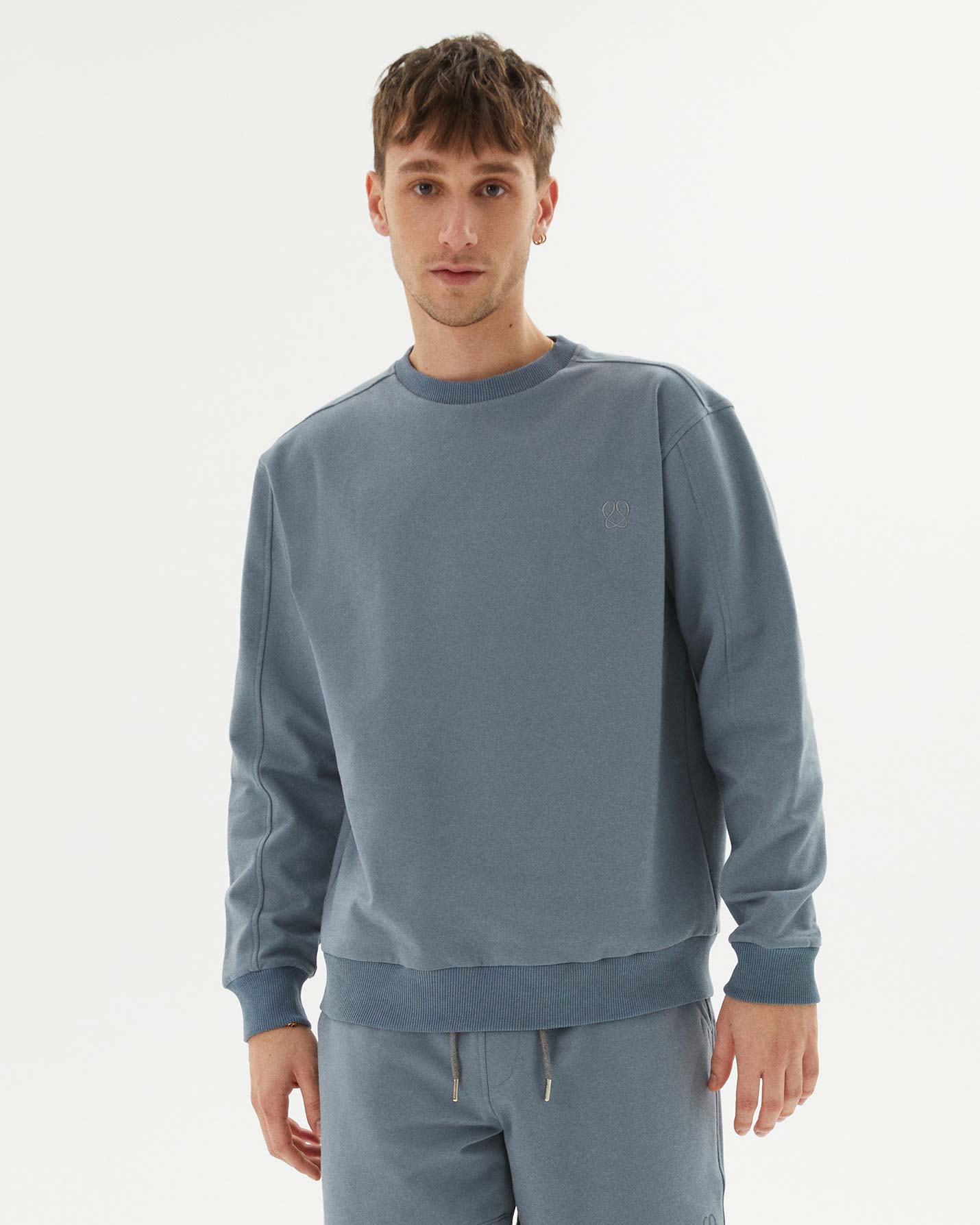 Mavi Ladin Erkek Bisiklet Yaka Sweatshirt