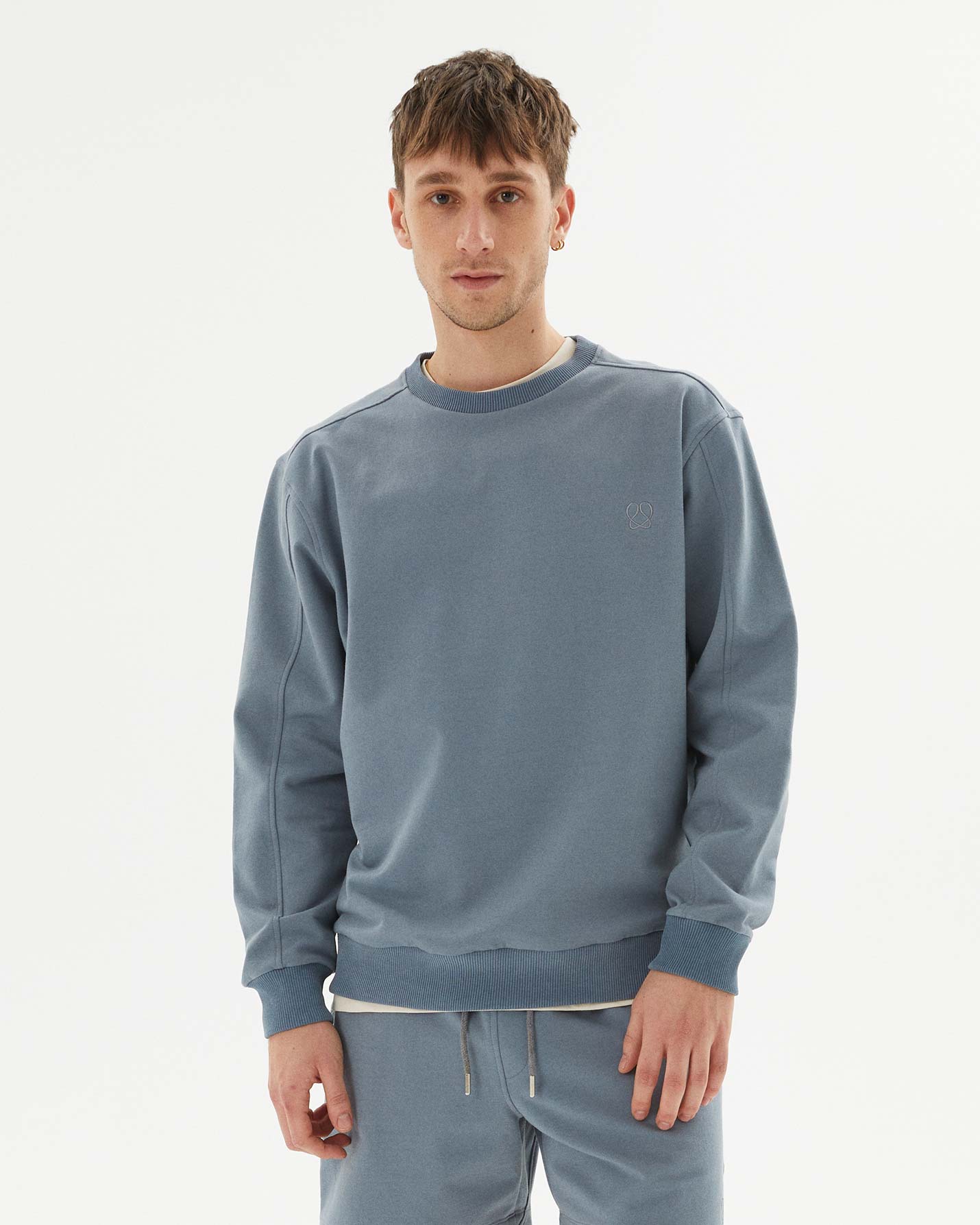 Mavi Ladin Erkek Bisiklet Yaka Sweatshirt