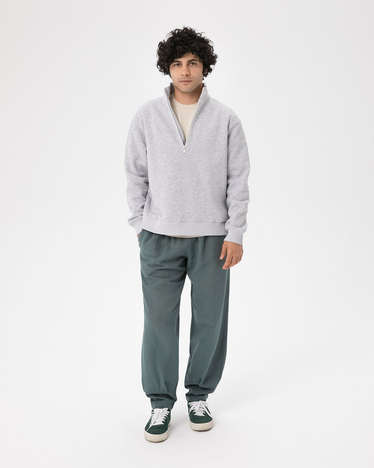 Gri Melanj Erkek Dik Yaka Sweatshirt