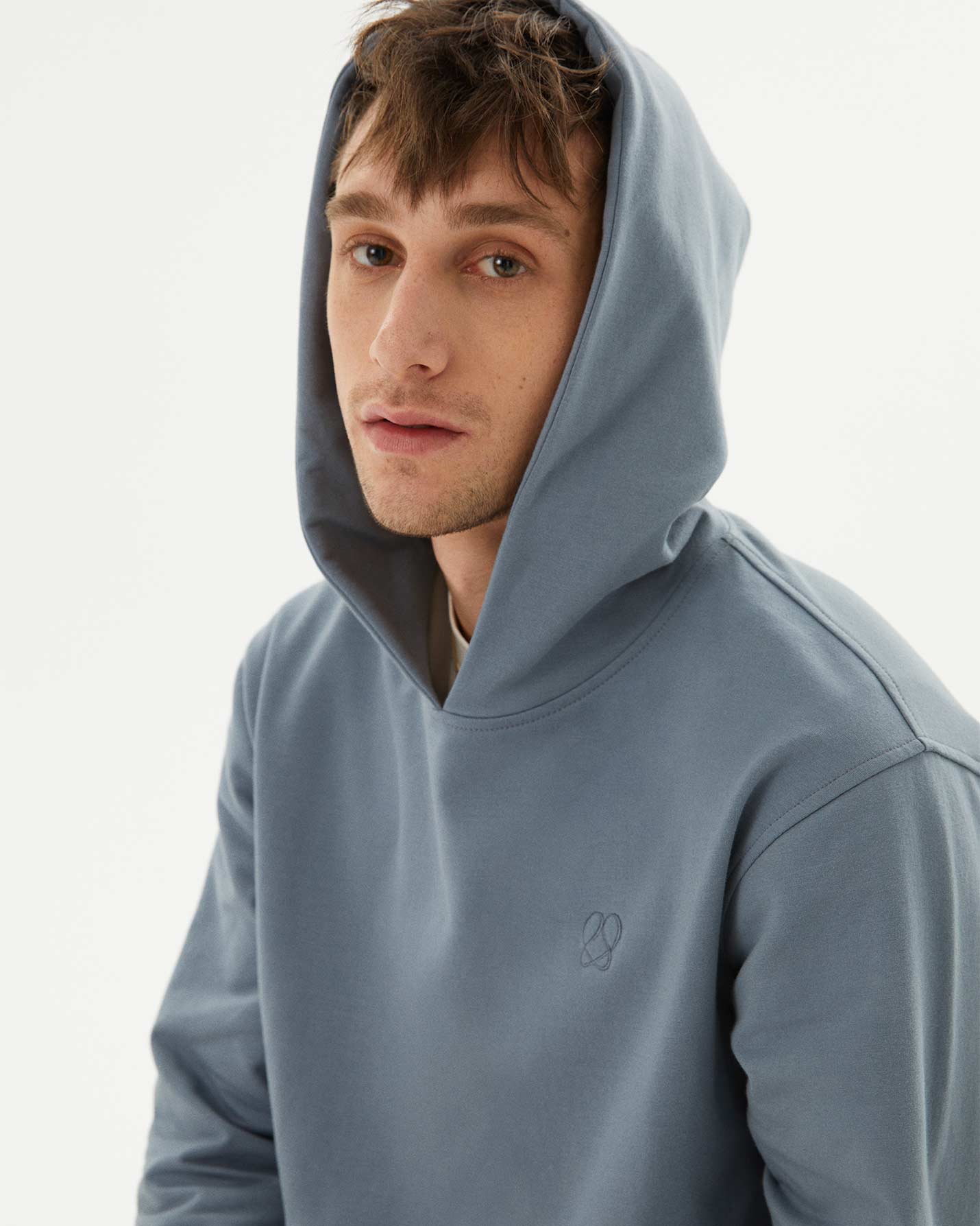 Mavi Ladin Erkek Kapşonlu Sweatshirt