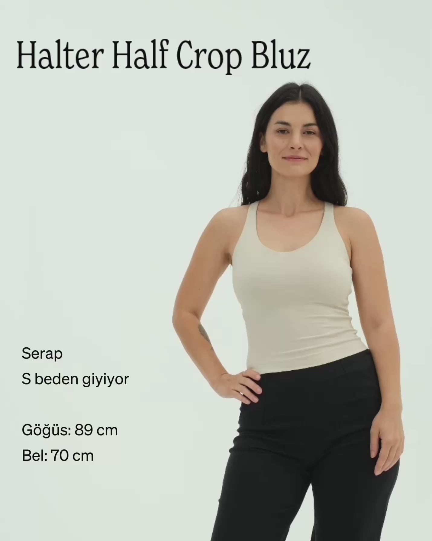 Lila Halter Half Crop Bluz