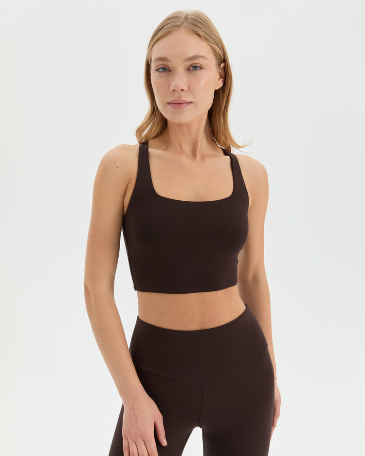 Kahverengi Yüzücü Yoga Bra